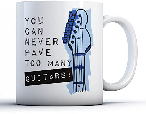Finger prints - You Can Never Have Too Many Guitars! - Musician Gift Mug, Ceramic, 11fl.oz.