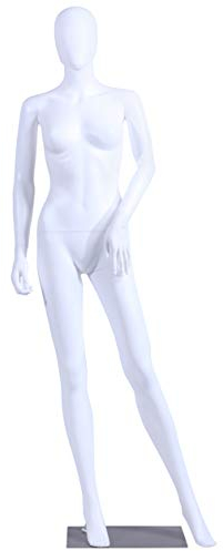 Eurotondisplay Neu Frau Weiblich Schaufensterpuppe beweglich matt weiß (Weiblich FC-4W)