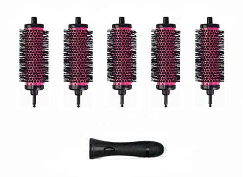 LIGICKY Haarbürsten set rundbürste Mit Abnehmbaren Rollen Rundes Styling Werkzeug für lockiges Haar, 5 Rollen (5 cm) + 1 Griff, Klein