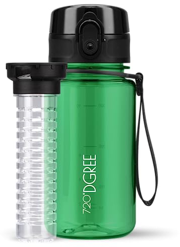 720°DGREE Botella de agua uberBottle – 350ml, 350 ml | Novedosa botella deportiva | Ideal para niños, fitness, bicicleta, deportes, fútbol, guardería, escuela, pequeños, antigoteo