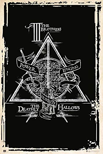 ERIK Harry Potter Poster - Poster Harry Potter und die Heiligtümer des Todes Symbol - Kunstdruck - Deko Schlafzimmer - Größe : 61 x 91 - Offizielle Lizenz - Harry Potter Fanartikel