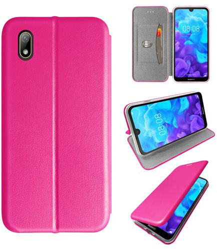 betterfon Hülle Kompatibel mit Huawei Y5 (2019) | Klapphülle Schutzhülle mit Kartenfächer Kompatibel für Y5 (2019) | Magnetverschluss Klapphülle | Pink