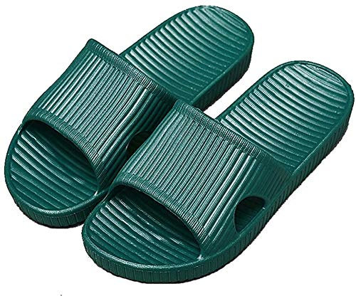 APIKA Frauen Und Männer Anti-Rutsch-Hausschuhe Innengebrauch Im Freien Bad Sandale Soft Foam Sole Pool Schuhe Haus Heim Rutsche(Türkis,36/37 EU)