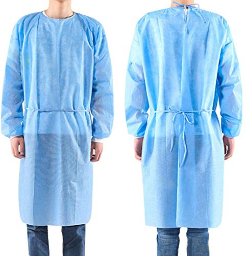 Acidea 10pcs Disposable Isolation Gowns, Non-waterproof, Disposable Aprons Non-woven Security Protection Suit Isolation Clothing Unisex