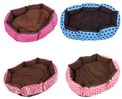 WTMLK Abnehmbares Kissen Hausbett für Haustiere Hund Katze S Blau, Schwarze Punkte, Blau Schwarze Punkte, S.
