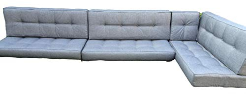 Palettenkissen Schaumkissen / Kissen Palettensofa Euro Paletten / europalleten sitzkissen / sitzkissen palettenmöbel / palettenkissen Outdoor / Sitzkissen 120 x 60 cm (Silber, 7X teiliges Set)