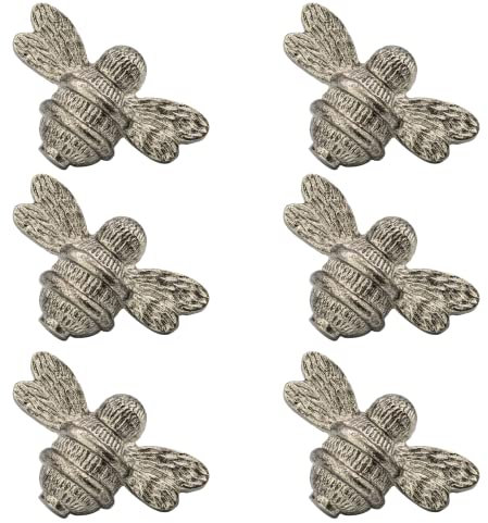 Brass bee 6 x Bumble Bee Drawer Knob | Drawer Handle | Bee Cabinet knob | Cupboards, Doors, Cabinets & Drawers (Pewter)