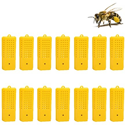 Bee Königin Käfige Kunststoff Bienenkönigin Käfige Königin Bienen Käfige Bienenkäfig Von für Imker Geeignet ist, um Die Bienenkönigin Besser für Die Fortpflanzung zu Nutzen (14 Stück, Gelb)