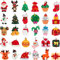30 Stück Mini-Weihnachtsschmuck aus Kunstharz, winziger Weihnachtsbaumschmuck, Miniaturschmuck für Mini-Bäume, kleine Weihnachtsfiguren – Weihnachtsmann, Schneemann, Bär, Rentier, Glocken, Süßigkeiten
