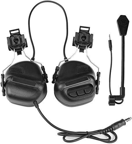 Microphones Antibruit pour Version Casque, Ecouteurs Antibruit pour Prise De Vue Electronique, Ecouteurs Tactiques pour Activités Airsoft
