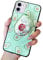 Handyhülle Kompatibel mit Apple iPhone 7/8/SE 2020 Hülle Cute Weiche Silikon Gel Kratzfest Schutzhülle mit Glitzer Flüssig Flexible TPU Interessante Ständer Cover Case für Mädchen(Avocado)