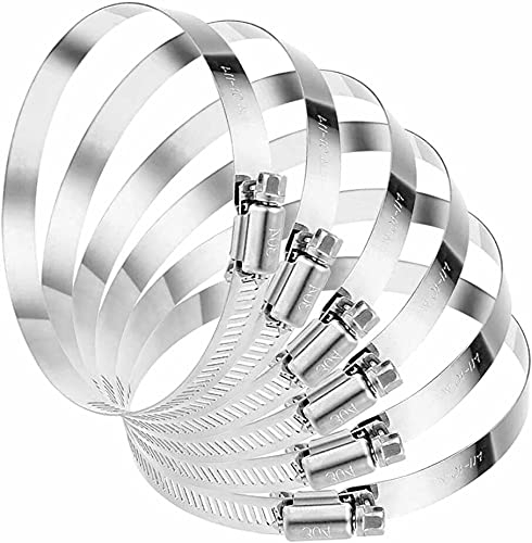 1 x Pc Large Size Metal Hose Clips 91-114 mm Adjustable Ducting Clamps for Securing 4 inch 100 mm Hoses and Pipes Tube Inline Extractor Fan Cooker Hood Tumble Dryer