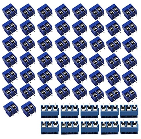 Heevhas Morsettiera a Vite PCB 5.08mm 2 Pin + 3 Pin Connettori Saldabili 300V 16A per Arduino DIY Project (50 x 2, 10 x 3)