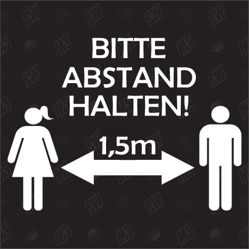 Bitte 1,5m Abstand halten - Sticker, Aufkleber