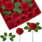 InnoGear Künstliche Blumen, 25 Stück, dunkelrote Schaumstoffrosen, Großpackung mit Stielen für Dekoration, DIY, Hochzeitssträuße, Tafelaufsätze, Brautparty, Party, Weihnachtsbaum