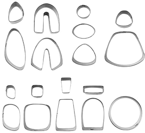 LOVIVER Lot de 18 emporte-pièces en pâte polymère, en métal, Bricolage, Mini moules de Coupe Faits Main pour Boucles d'oreilles, Fabrication de Bijoux,