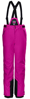 Killtec Mädchen Ksw 77 Grls Pnts Funktionshose Skihose mit abzippbarem Latz Schneefang und Kantenschutz, Neon Pink, 176 EU