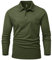 Rdruko Polo Shirt Long Sleeve Men Breathable Golf Top Smart Casual Wicking Quick Dry Polyester Work T Shirts with Pocket Army Green XXL