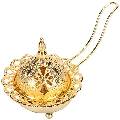 Brûleur D'encens en Métal Vintage, Brûleur D'encens Portable Bakhoor, Brûleur D'encens au Charbon de Bois, Brûleur de Myrrhe, Idéal pour la Décoration de Bureau et de la Maison, le Spa et