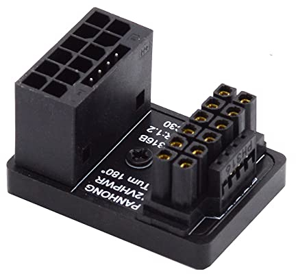 NFHK 12VHPWR ATX3.0 PCI-E 5.0 Power Modular Adapter Stecker auf Buchse nach oben abgewinkelt 360 Grad für 4080 5090TI 16Pin 12+4P Grafikkarte
