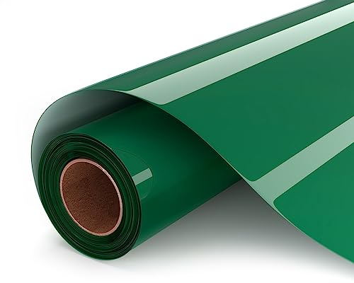 UIOK Plotterfolie Textil Grün Flexfolie Plotter Textil, 30.5x182cm HTV Flexfolie Bügelfolie Plotter Heat Transfer Vinyl für DIY T-Shirt, Transferfolie Plotter Flexfolie für Cricut(Grün)