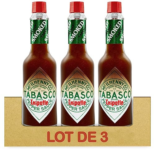Tabasco Sauce Epicée Chipotle aux notes fumées - Lot de 3 flacons de 60ml