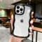 QLTYPRI Case for iPhone 15 Pro Max, Cute Curly Wave Frame Clear Case for Girls Women, Transparent Soft TPU Bumper Shockproof Phone Cover for iPhone 15 Pro Max - Black