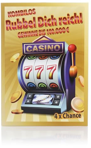 FunX Joke Scratch Cards - Joke Article for Adults with Fake Main Prize - Pack of 4 with Gift Card (German Language)