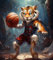 PIPISKY Malen Nach Zahlen Erwachsene,Tiger spielt Basketball,DIY Handgemalt Ölgemälde auf Leinwand Kit für Home Deko oder Geburtstag Weihnachten Geschenk,40X50cm