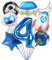 SPHERETRON Weltraum Astronauten Thema Ballon Set,8 Stück Weltraum Luftballon Set,Astronauten Raketen Folienballons Geburtstag Deko 4 Jahre,Weltraum Kindergeburtstag Deko für Kinder Geburtstag Party.