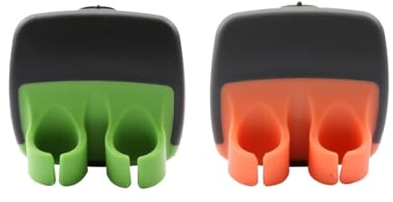 Luckious 2 Piece Hand Vegetable Peeler,Hand Peeler Rubber Finger Gloves,Silicone Finger Gloves Kitchen Gadgets Comfort Peeling Pumpkins,Carrots,Cucumbers,Potatoes,& More (Green & Orange) (2211-139A)