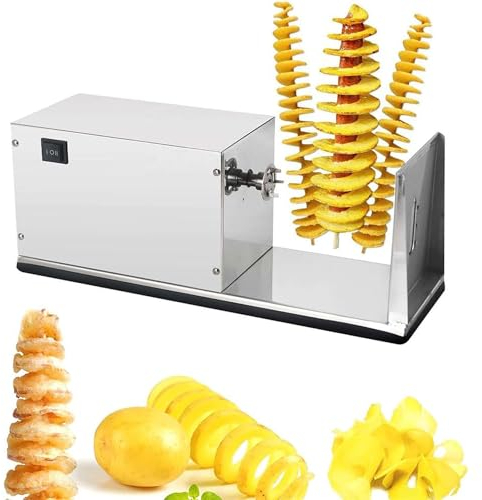 Qiang Taglierina a Spirale Acciaio Inossidabile Affettatrice Tornado Spirale Patate Taglia Patate a Spirale Torre,Torre di Patate Cutter,Potato Twister Spiral,per Barbecue Fritto Festa Snack Bar
