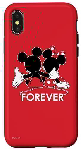 iPhone X/XS Disney Mickey and Minnie Mouse Silhouettes Forever Red Case