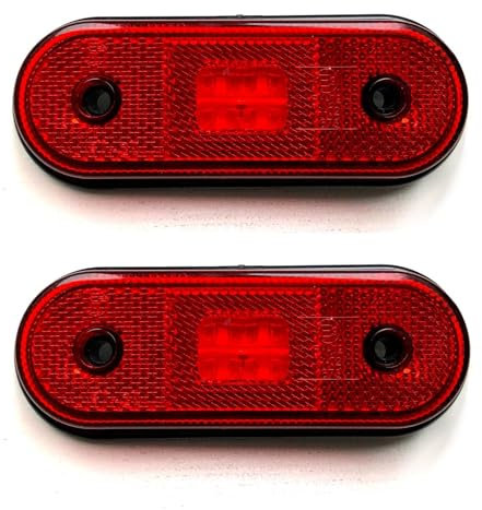 MelTruck® 2x LED Begrenzungsleuchte Umrissleuchte für LKW Anhänger Trailer Wohnwagen (Rot)