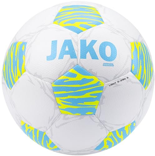 JAKO Fussball Lightball Animal 2314 Weiß/Lightblue/Neongelb 5 (290g)