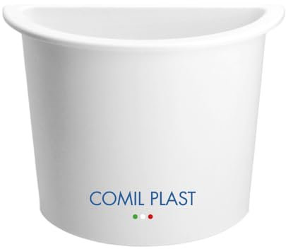 Comil Plast | Portafiori Interno in plastica per Vaso da cimitero Mezzaluna Colore Bianco | Lato 12 cm, Altezza 10 cm.