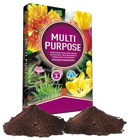 Nutrient Rich Formula & Improved Water Retention Multi Purpose Compost Bags Ideal For Garden Use, Outdoor Plants, Tubs, Pots & Hanging Baskets (10 Litre Bag)