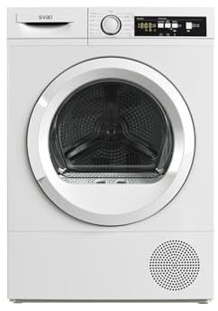 Svan Secadora de Bomba calor 8Kg Carga Frontal Blanco SSB800A2DB. 1000W, 15 Programas, Función Antiarrugas, Display LED manual, Eficiencia Energética Clase A++ [Clase de eficiencia energética A++]
