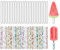 1 paquete de 20 palitos de helado, 1 paquete de 20 palillos de colores, juego de palillos acrílicos, palillos de helado para tartas, moldes para helados caseros, moldes para tartas de postre, palitos