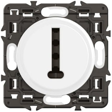 LEGRAND - Prise Téléphone Céliane 8 Contacts T - Blanc - A compléter d'une plaque Céliane