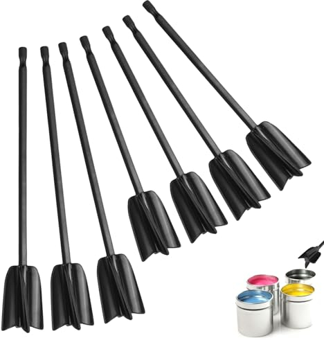 7 Pezzi Miscelatore Colori, Miscelatore di Resina Epossidica, Agitatori di Vernice Riutilizzabili, Resina Mixer Paddles, per Miscelazione di Resina Epossidica Pittura Ceramica Smalto - Nero