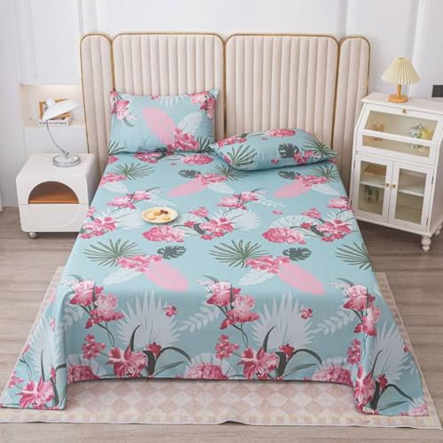 HAIBA Bettlaken ohne Gummizug 200x240cm Betttuch ohne Gummi Baumwollstoff Laken zum zudecken