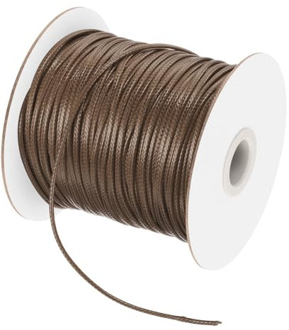 QUARKZMAN Cordoncino Cerato 3mm Cordoncino in Poliestere Cerato 44 Iarde Filo Cerato per Creazione Bracciali Collane Perline Creazione Gioielli Artigianato Fai Da Te (Marrone)