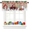 Tokusyou Weihnachten Scheibengardine Gardinen Wichtel Weihnachtsgardine Vorhang Der Weihnachtsmann Schneemann Glocke Muster Blickdicht Bistrogardinen für Wohnzimmer B 137 × H 45 cm