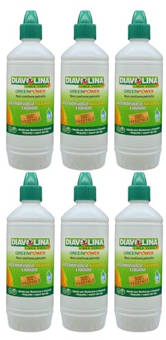 ACCENDIFUOCO NATURALE LIQUIDO 100% VEGETALE, Ideale per Barbecue e Caminetti, Rispetta i sapori dei cibi, 750ml. (2 Unità)
