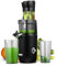 AMZCHEF Extracteur De Jus Pour Fruits Entiers 80MM - Centrifugeuse Extracteur De Jus Sans BPA - 200W Extracteur De Jus Froid Avec Tarière Améliorée, Filtre Double Couche, Moteur Silencieux - Noir Bleu