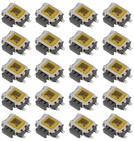 eMagTech 20 Stück 4-poliger SMT-SMD-Drucktastenschalter, 4,7 x 3,5 x 1,6 mm, SMD-Schildkrötenschalter, Oberflächenmontage, Tastenschalter, 0,1 A/5 V
