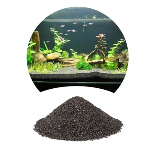 TD STONES Feiner Schwarzer Aquariensand – 0,5-1mm Körnung – Weicher Bodengrund für Süß- & Meerwasseraquarien, Schonend für Empfindliche Fische, Stabilisiert Ökosystem & Fördert Pflanzenwachstum – 8kg