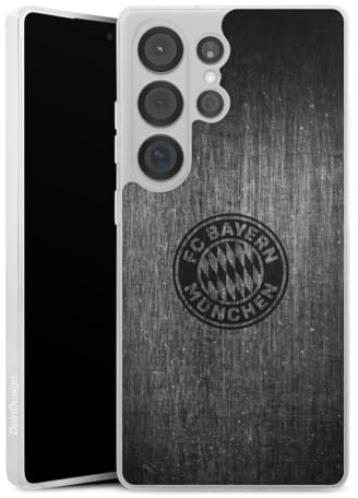 Silikon Hülle kompatibel mit Samsung Galaxy S 25 Ultra Case transparent Handyhülle Metallic Look FCB FC Bayern München