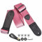 Nefelibata Gitarrengurt,Doppeltes Vollnarbenleder,Vintage Velvet Strap/FREE BONUS-4 Plektren+Strap Locks+Strap Button,Geschenk für Bass,Elektro&Akustik Gitarren(Weinlese Kirschrosa)